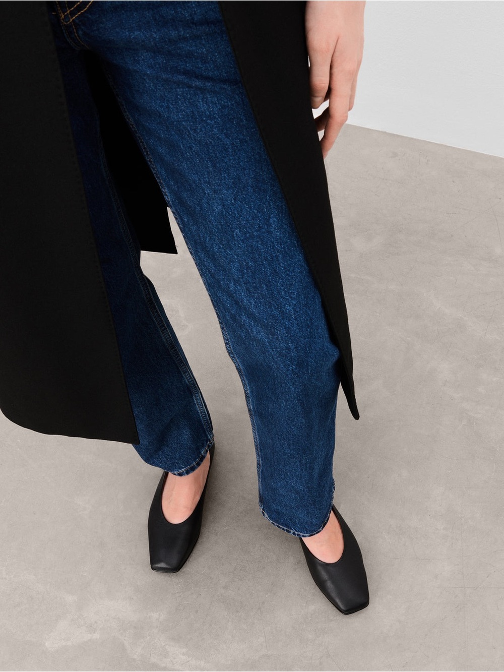 Flattered Nikki Leather Black Leather Flats
